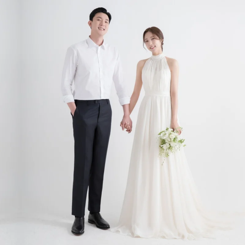 Gaun Sifon Bahu Terbuka Baru Elegan Gaun Putih Resepsi Peri Super Pernikahan Rumput Kereta Kecil Tembak Perjalanan Gaya Hutan