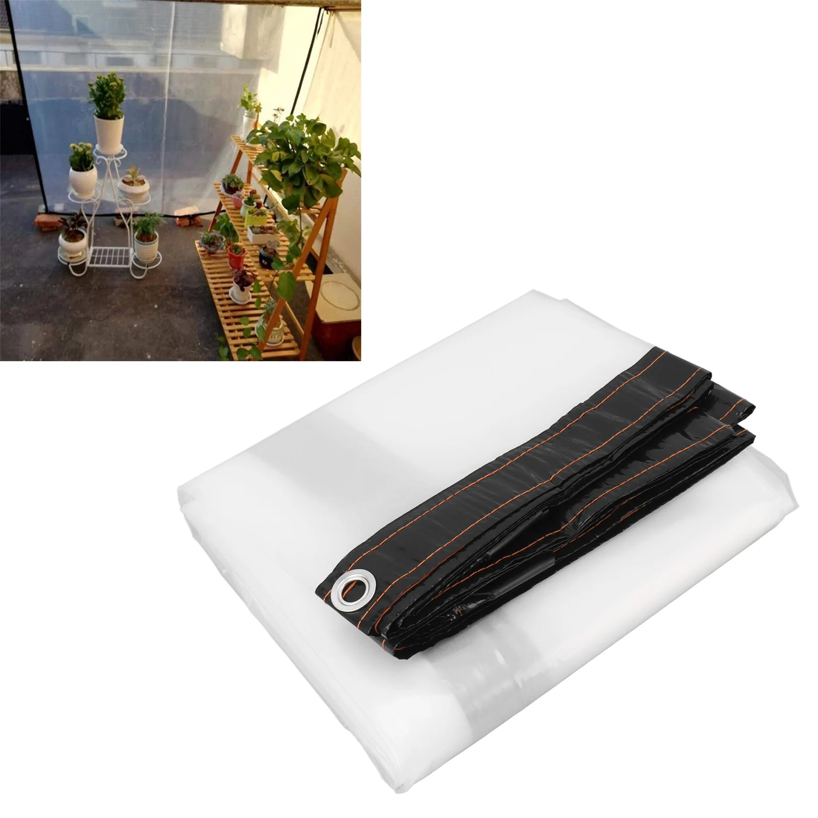 

Thicken Transparent Waterproof Tarpaulin Garden Rainproof Clear Poly Tarp Plant Cover Insulation Shed Cloth with Grommets