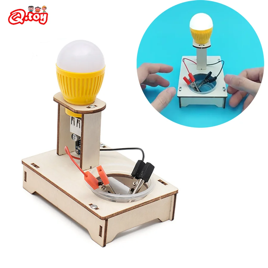 DIY Salt Water Power Generator Model STEM Kits Technologia Science Experimental Tool Learning Educational Wooden Puzzle Games