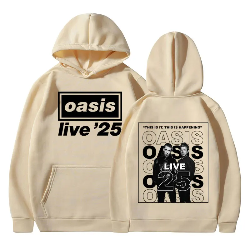 2026 Unisex O-Oasis Live 25 Tour Print Hoodie Rockband Streetwear Herren Damen Casual Pullover Sweatshirt – Detail 9