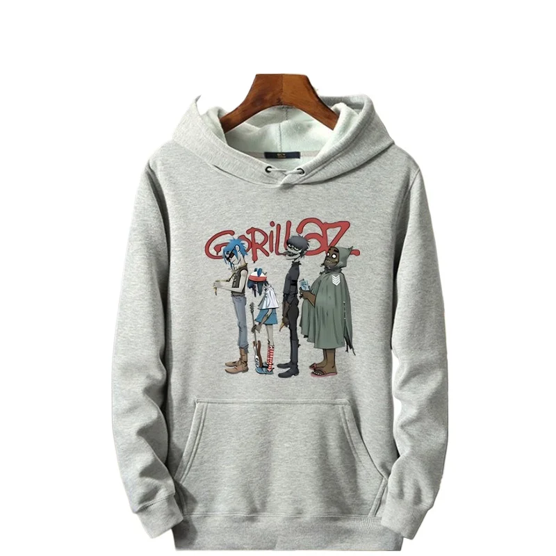 2024 Music Band Gorillaz PUNK ROCK Sweater Men Women Cartoon Pattern Hooded Top Leisure and Trendy Clothes Vintage Y2K Clothing