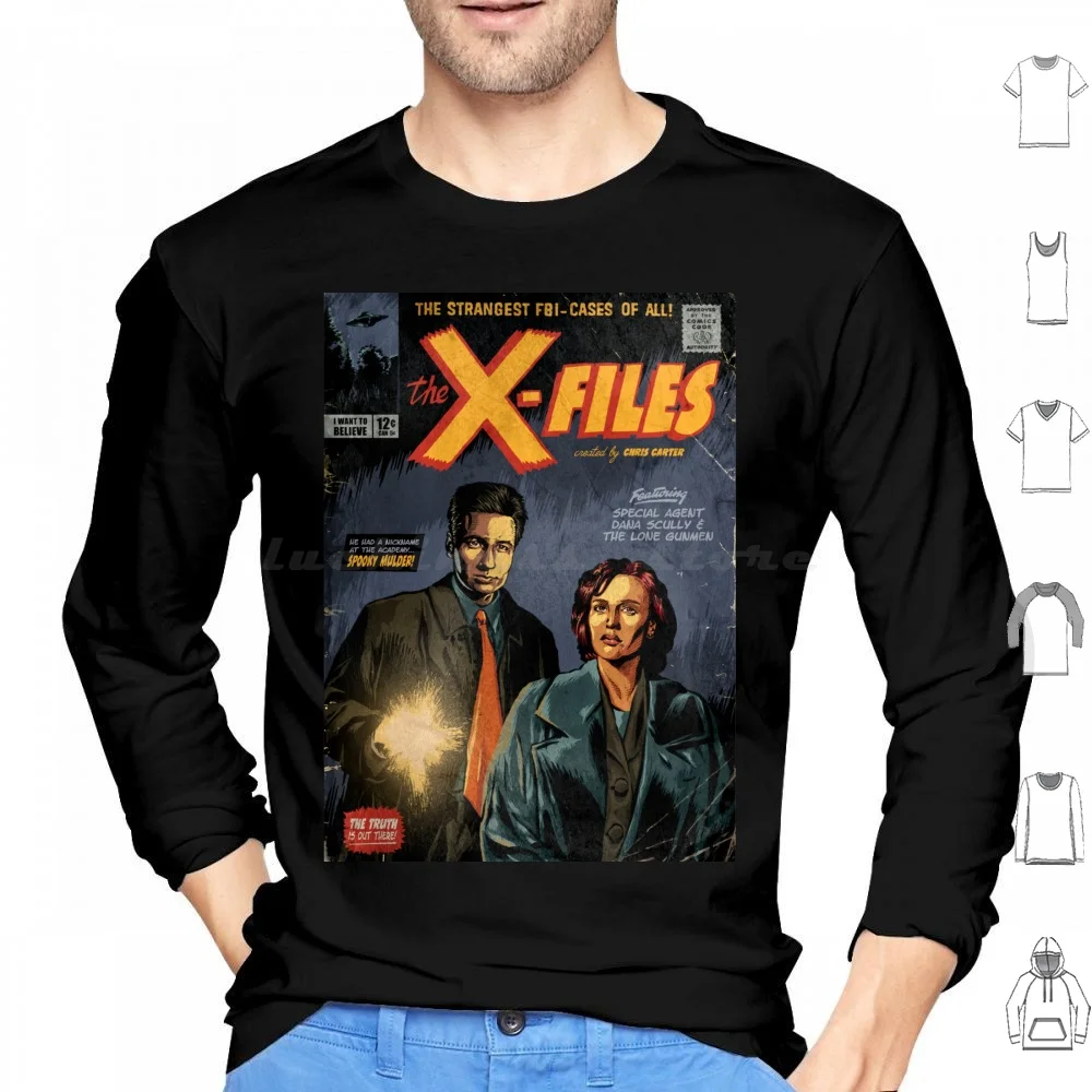 The X-Files : Mulder And Scully Hoodie cotton Long Sleeve X Files Mulder Scully Akte X Dana Scully Fbi David Duchovny Gillian