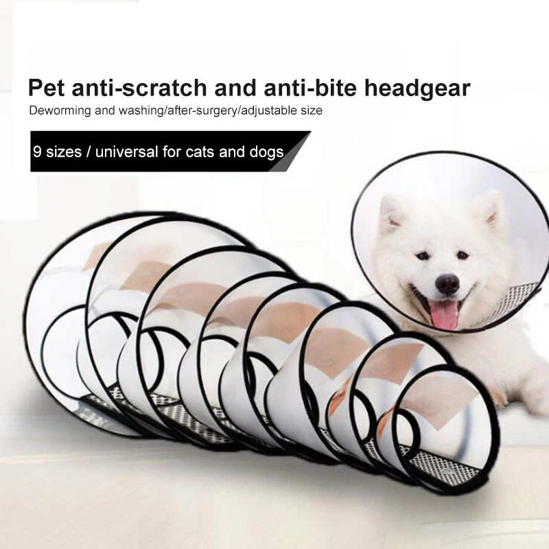 Pet Protective Collar For Small Large Dogs Anti Bite Grasping Licking Collar Puppy Cat Recovery Cone Ring Pets Care Accessories