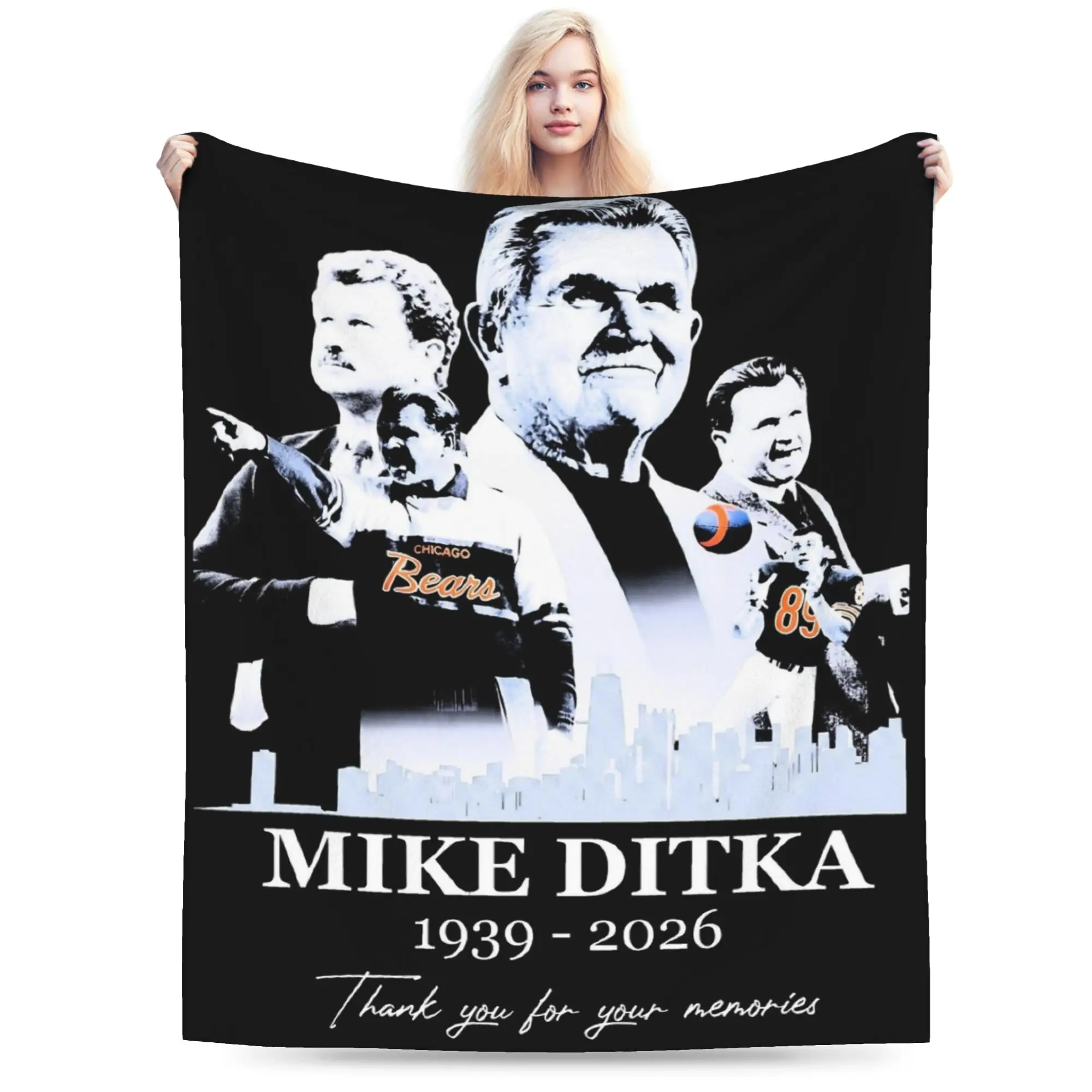 RIP Mike Ditka Blanket Warm Cozy Fluffy  Throw Blankets for Living Room 50x60 Inches Multiple Sizes Throws And Blankets