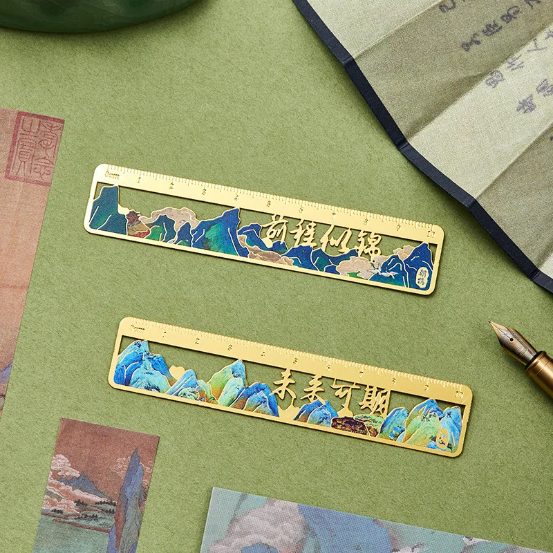 علامة مرجعية معدنية إبداعية على الطراز القديم ، مسطرة نصية ، علامة مرجعية مجوفة ، أدوات قراءة الطلاب ، أدوات مدرسية للهدايا ، جديد ، أو