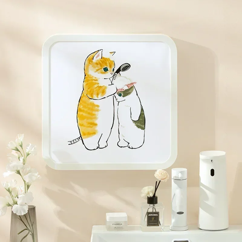 

Bathroom Painting Storage Rack Bathroom Punch-free Mural Storage Cabinet Wall-mounted Waterproof Folding Storage Rack