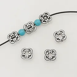 30/50pcs Vintage Tibetan Silver Flower/Kitty Beads Frame Fit3/4/5/6mm Bracelets Necklace Beading Spacers DIY Jewelry Fittings