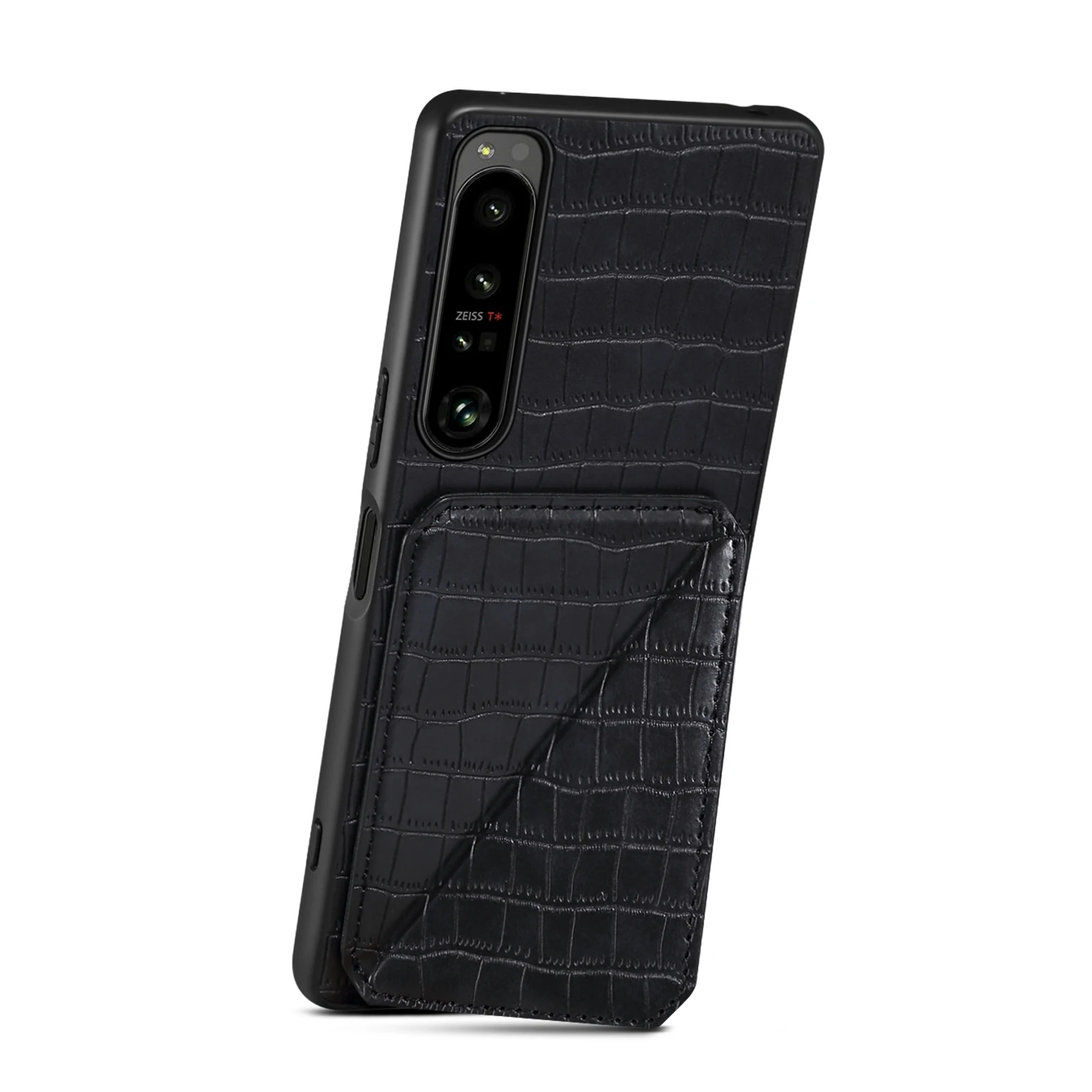 Denior for Sony Xperia 10/1 Series crocodile pattern PU leather card insertion phone case, credit card wallet clip (1 card slot) view 3