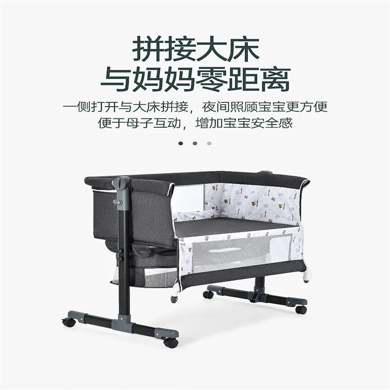 Łóżko szpitalne z szerokim workiem do przechowywania w meczecie z siatką i możliwością zmiany wysokości łóżka przenośne łóżeczko podróżne dla