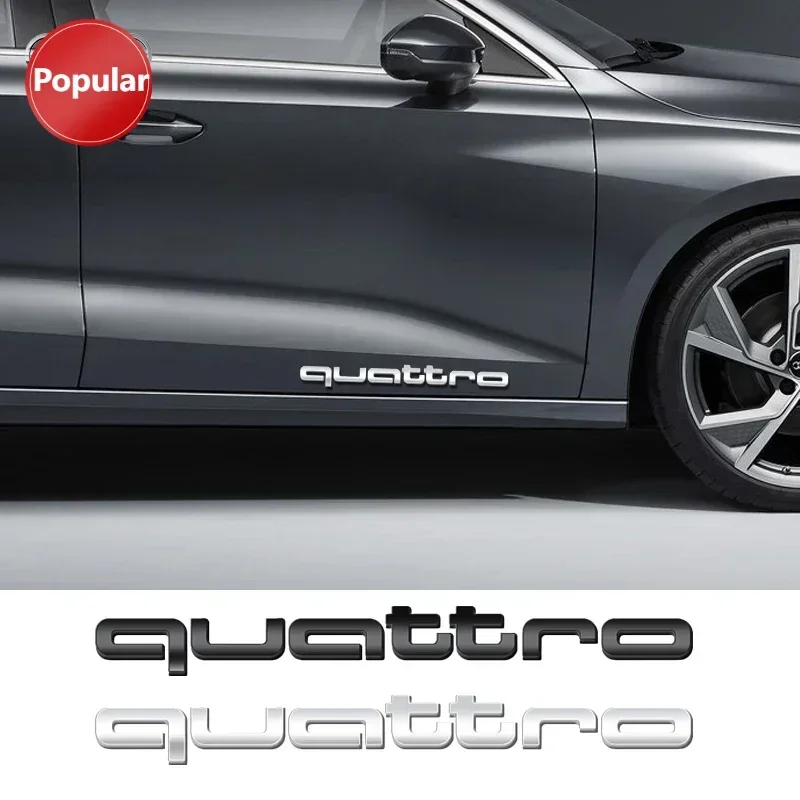 ثلاثية الأبعاد ABS تصفيف السيارة كواترو شعار الجسم الخلفي الجذع لاصقة تزيين لأودي كواترو A3 A4 B8 8P 8V B6 A5 A6 C7 Q5 B9 B7 C6 A1 #1