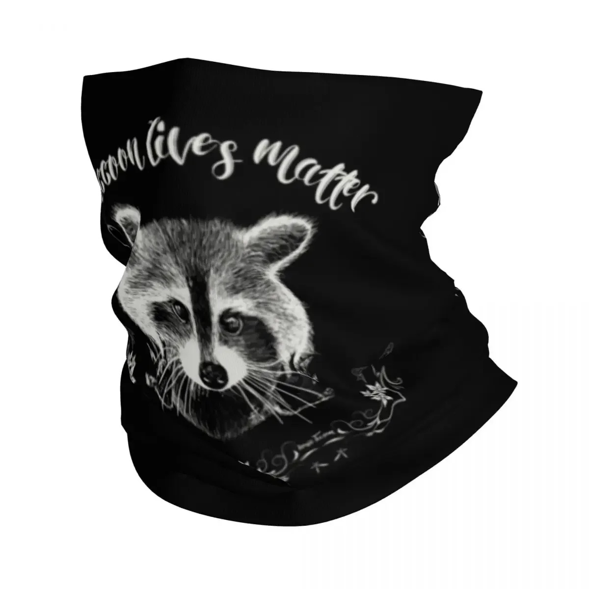 Raccoon Lives Matter Iconic Bandana Winter Neck Warmer Windproof Wrap Face Scarf for Ski Trash Panda Racoon Gaiter Headband