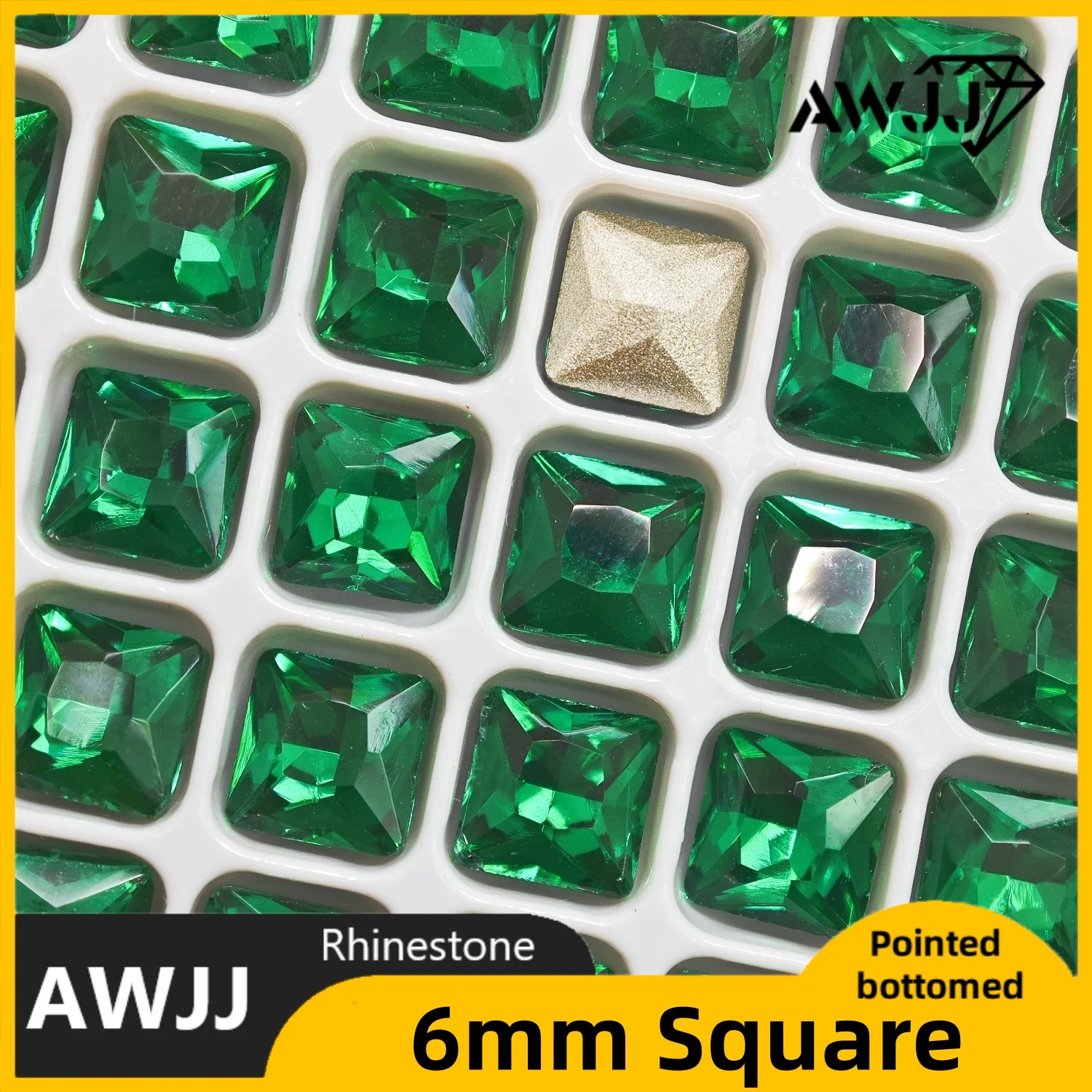 Gemas decorativas con fondo puntiagudo en forma de mariposa y corazón de gota verde intenso utilizadas para pendientes, collares, accesorios de joyería para uñas