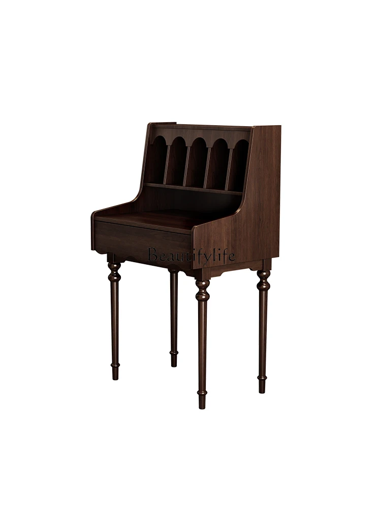 

French Light Luxury Retro Solid Wood Dressing Table American Style Storage Cabinet