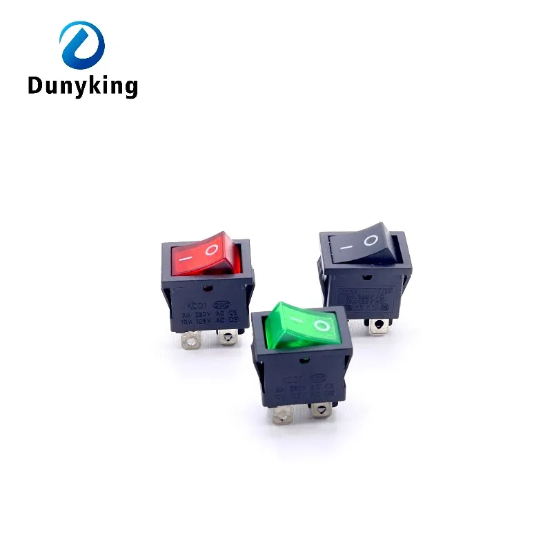 5/10 PCS/Lot KCD1 21X15mm 3Pin 4Pin Boat Car Rocker Switch 6A/250VAC 10A/125VAC  power Button Switch with Light