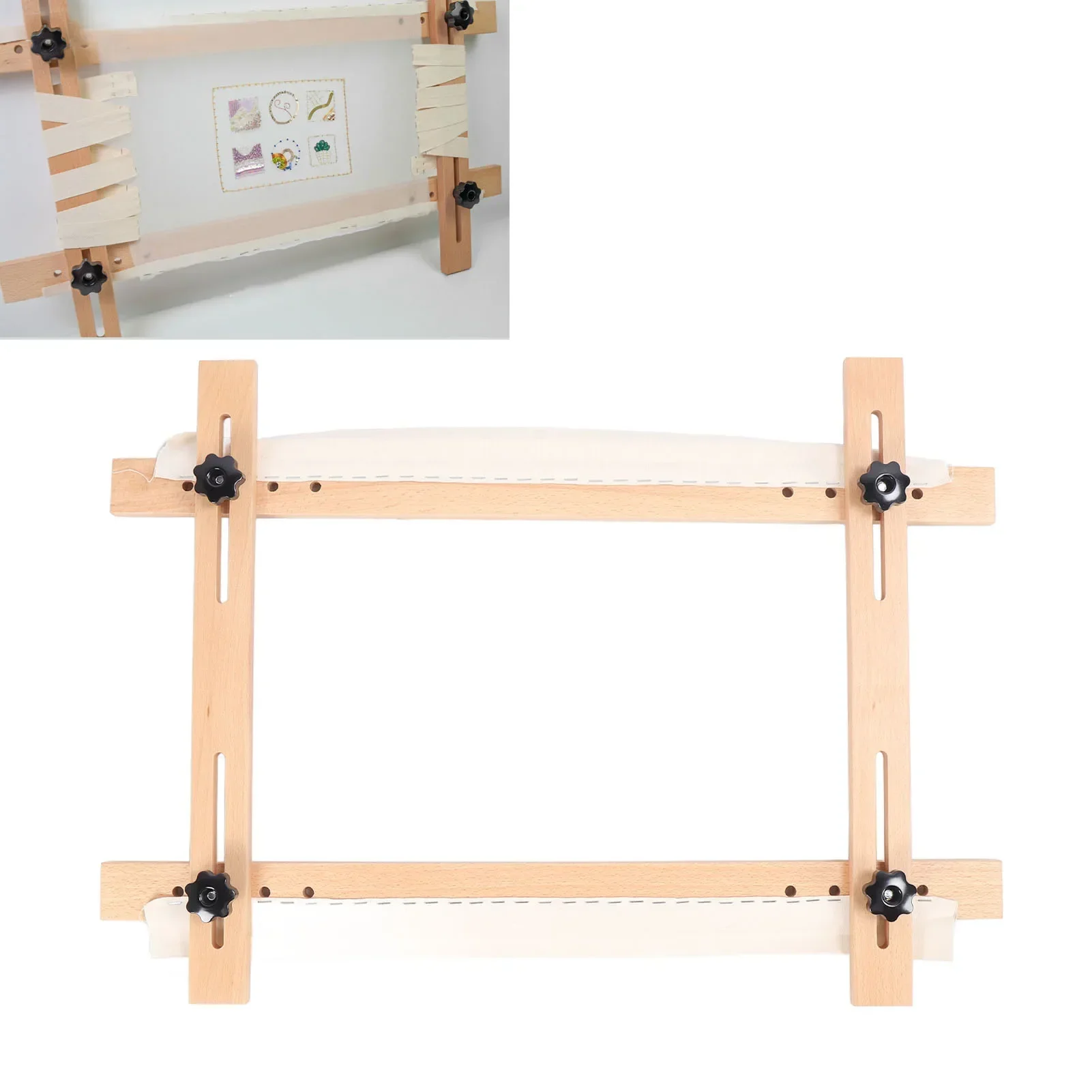 Marco de ensanchador de punto de aguja, rectangular, 70x50cm, marco de desplazamiento de tapiz bordado de punto de aguja ajustable