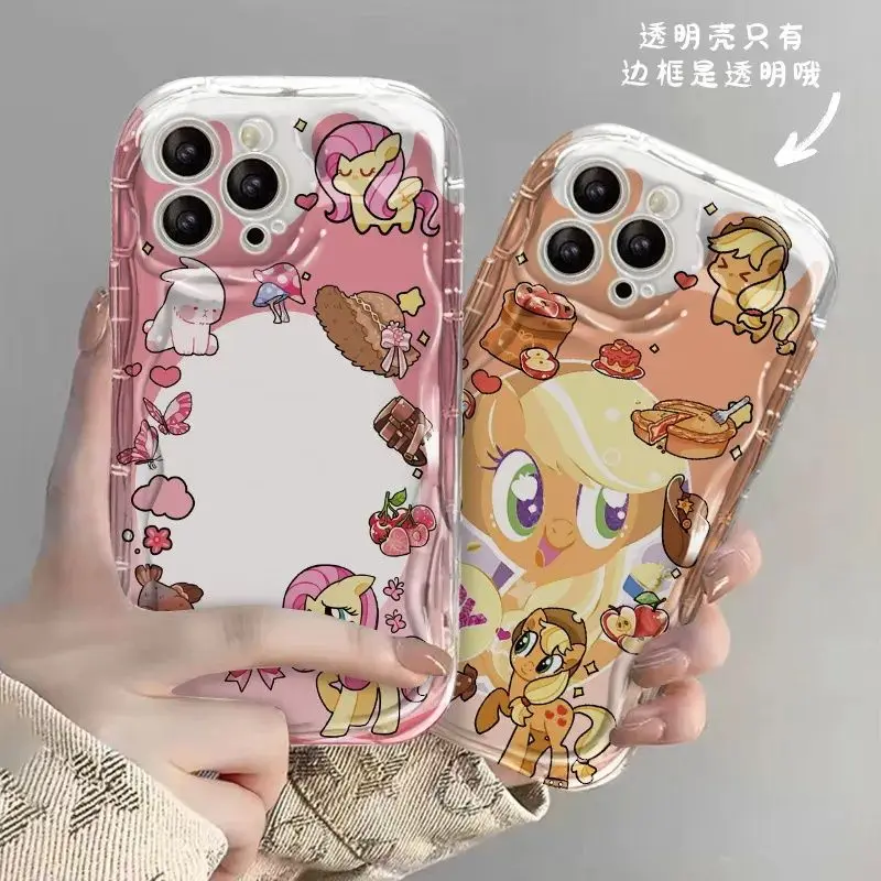 My Little Pony Rainbow Cartoon Cream Pattern Phone Case iPhone 1 14 13 11 12 PRO MAX XR 7 8 Plus Anti-fall Silicone Phone Case