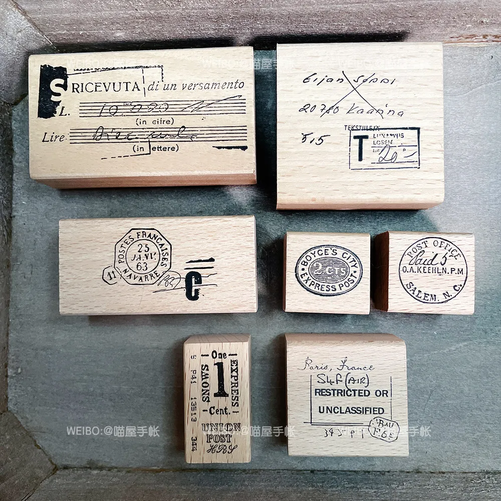 Vintage Poststempel Wellenlinienmuster Gummistempel für DIY Scrapbooking Journal Planer Etiketten Basteldekoration – Detail 2