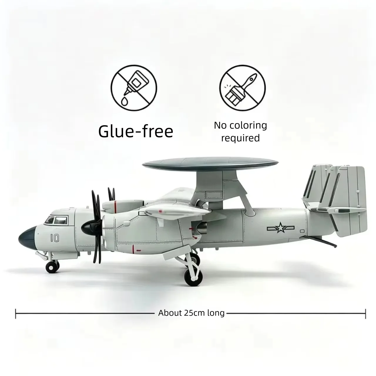 1/72 ABS Plastic Military Series Chinese Shipboard KJ-600 Early Warning Aircraft DIY Assembly Model Fighter For Collection Gift