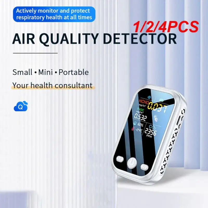 

1/2/4PCS Multifunctional 5 in 1 CO2 Meter Digital Temperature Humidity Tester CO2 sensor TVOC HCHO CO2 Detector Air Quality