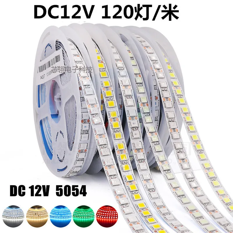 12V 5050 Single-Row 120-Bead High-Brightness LED Surface Mount RGB Seven-Color Color-Changing Soft Light Strip with High Density