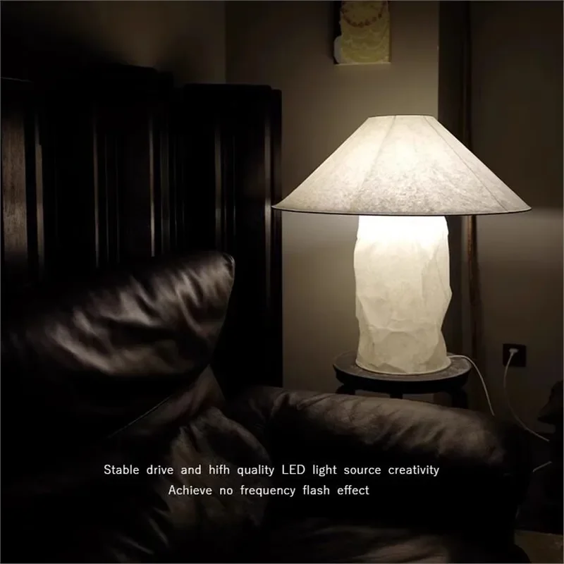 Japanese Wabi Sabi Style Desk Lamp DuPont Paper Table Light Minimalist Designer Reading Lamp for Living Room Bedroom Study