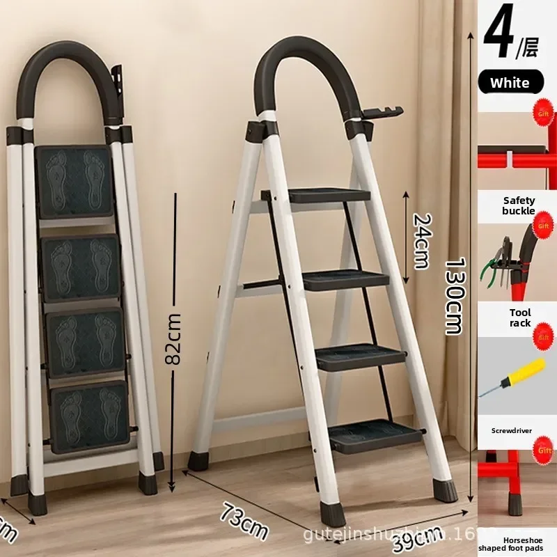Minimalist Ladder, Zigzag Ladder, Folding Ladder, Three Four Five Six Step Ladder, Thickened Carbon Steel Engineering Ladder