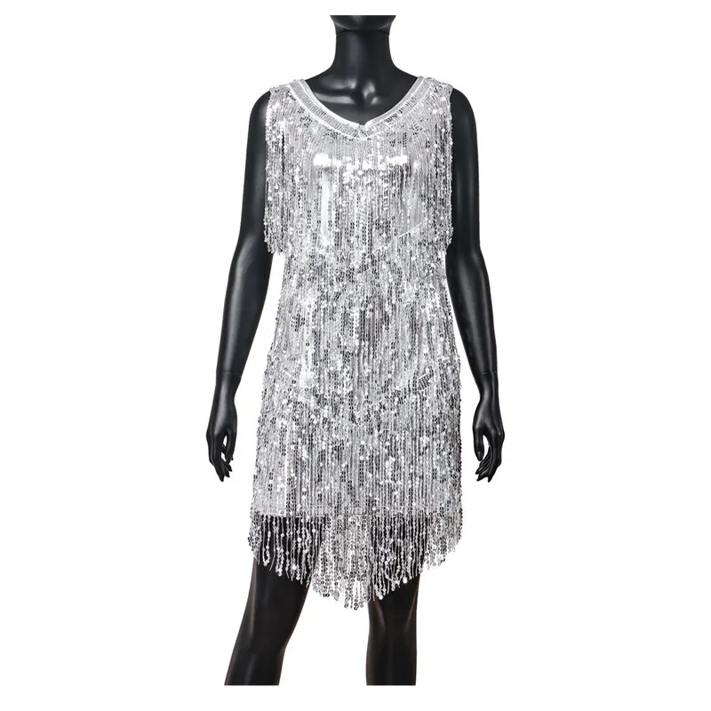 

Sequin Tassels Mini Skirt Dress Women Off Shoulder Sexy Shiny Luxury Evening Prom Party Dresses Female 2022 Summer New