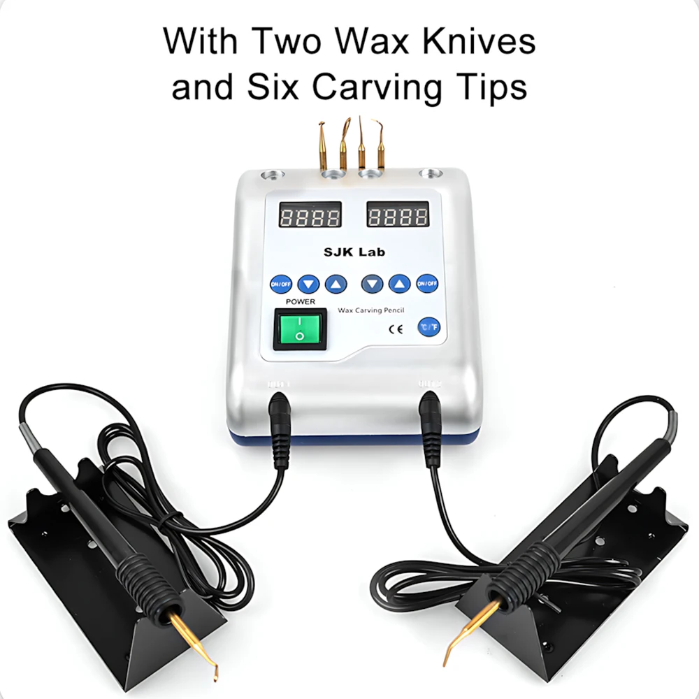

SJK Dental Lab Electric Waxer Carving Pen With 6 Wax Tips Double Pen For Molding Wax Carving Dentistry Equipment Tools
