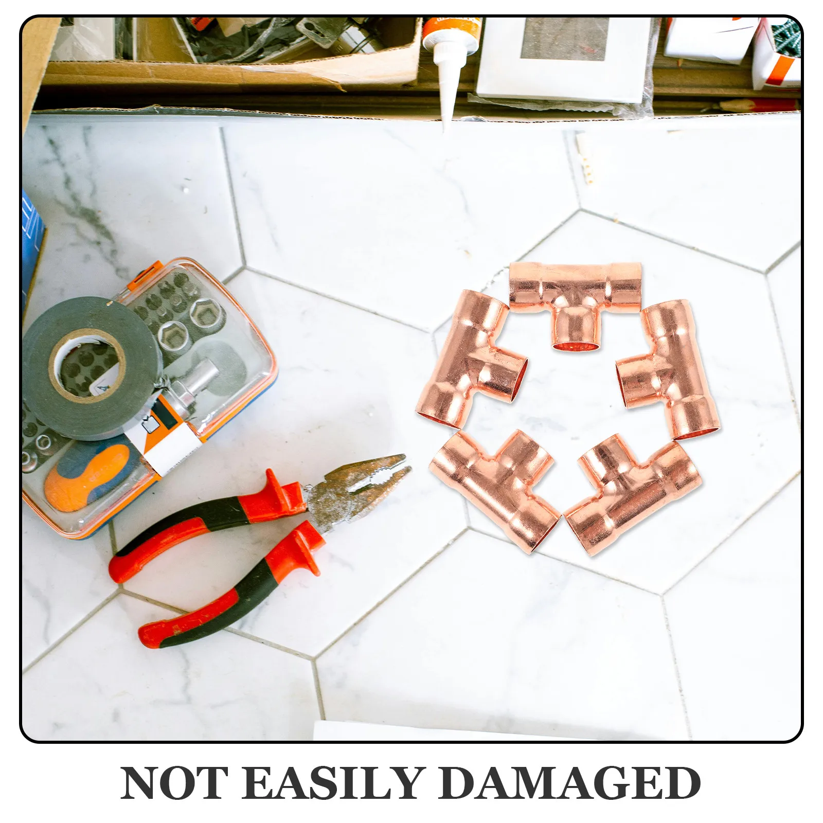 5Pcs Copper Fittings Refrigerant Copper Joints 3-Way Refrigeration Systems Heavy-duty Air Conditioner Welding