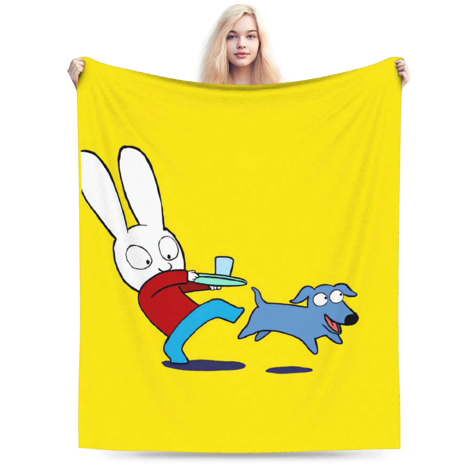 Simons Super Rabbit Blanket Quality Warm Soft  Throw Blanket Winter Students Living Room Fluffy Bedspread