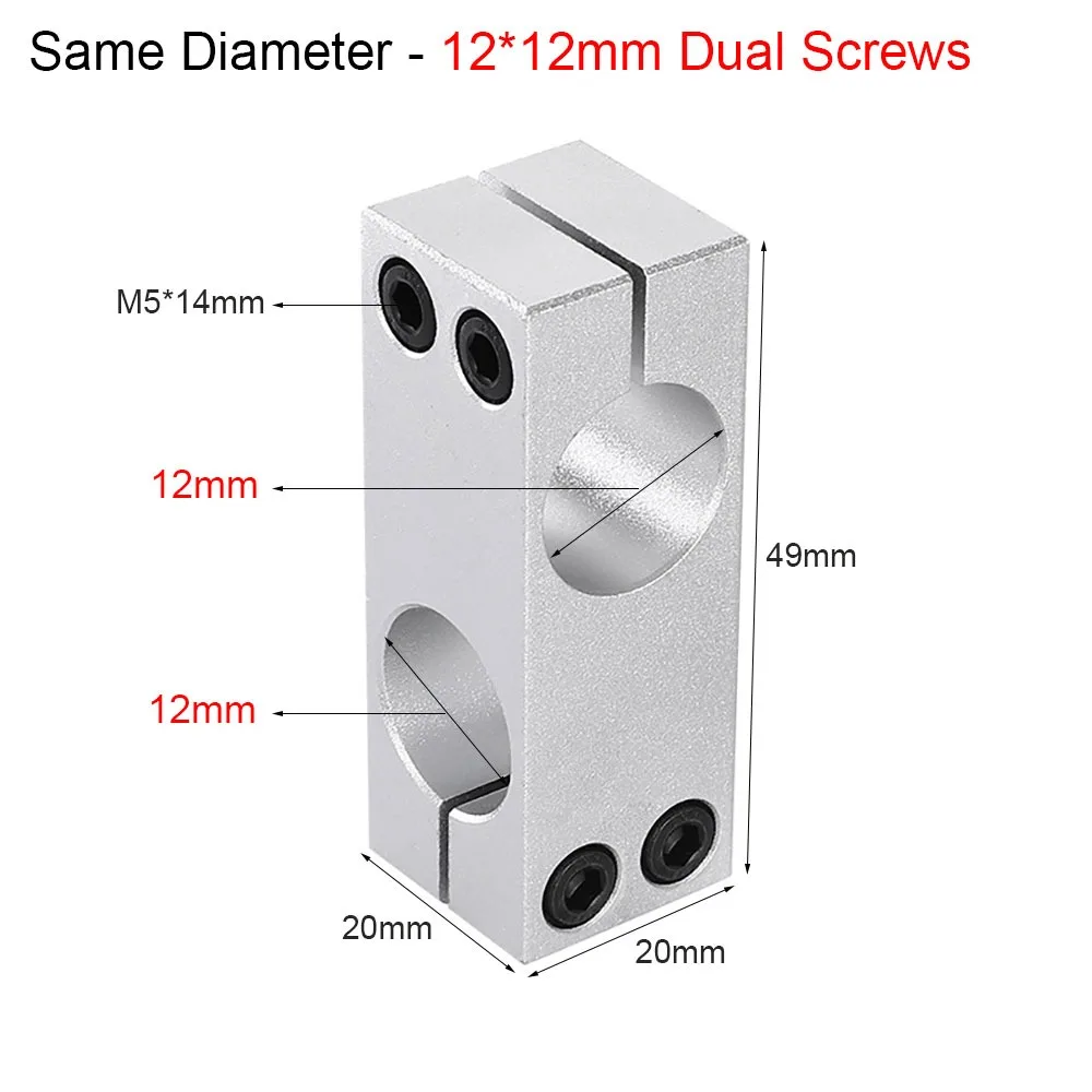 1Pcs Optical Axis Pillar Fixing Clamp Vertical Fixed Diameter Aluminum Alloy Steel Pipe Fixing Bracket Same/Different Diameter