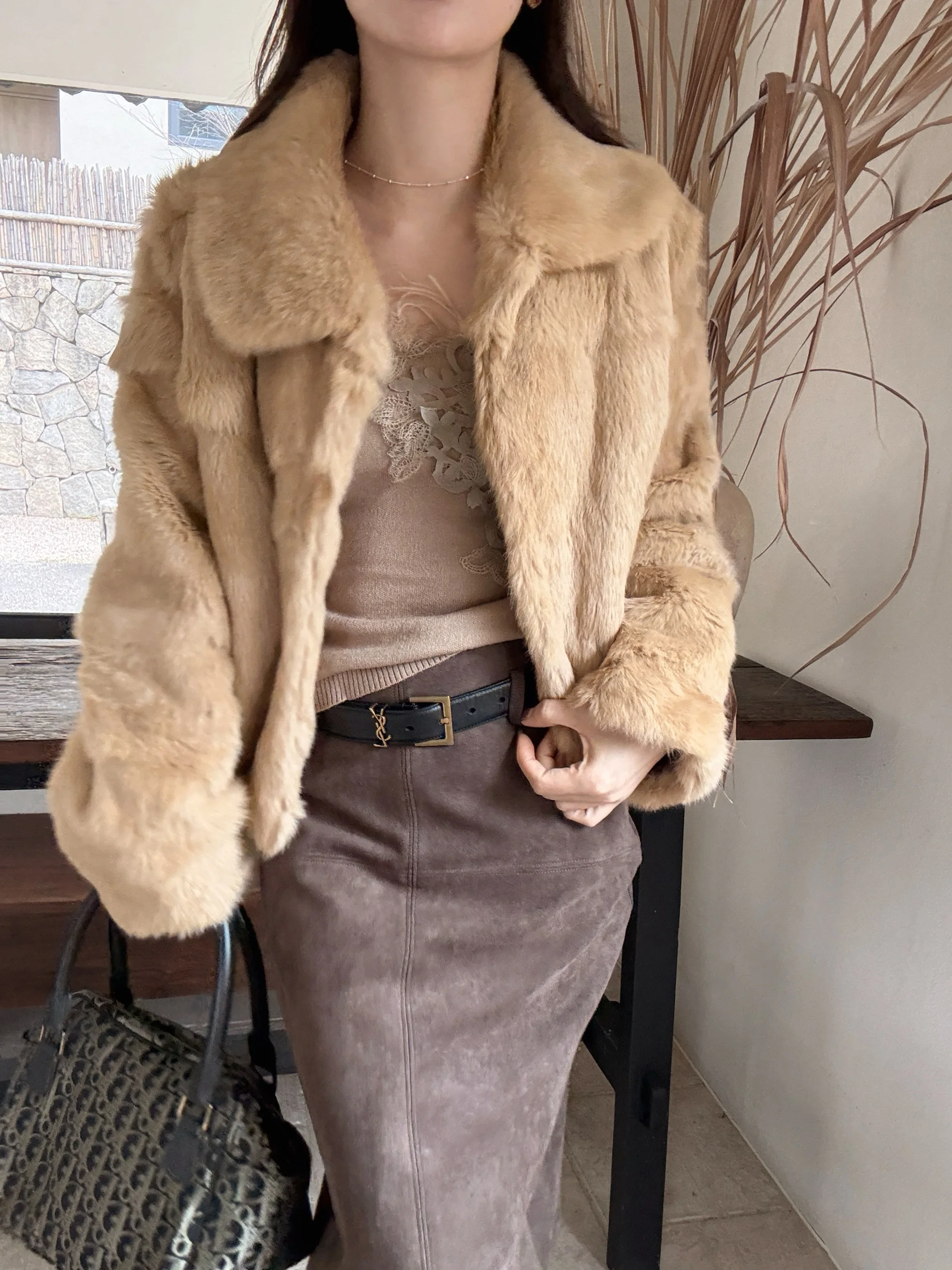 

Мягкое пальто из кроличьего меха Chier Soft Pastel, осенне-зимнее, пушистое, модное, женское, приталенное, с длинными рукавами