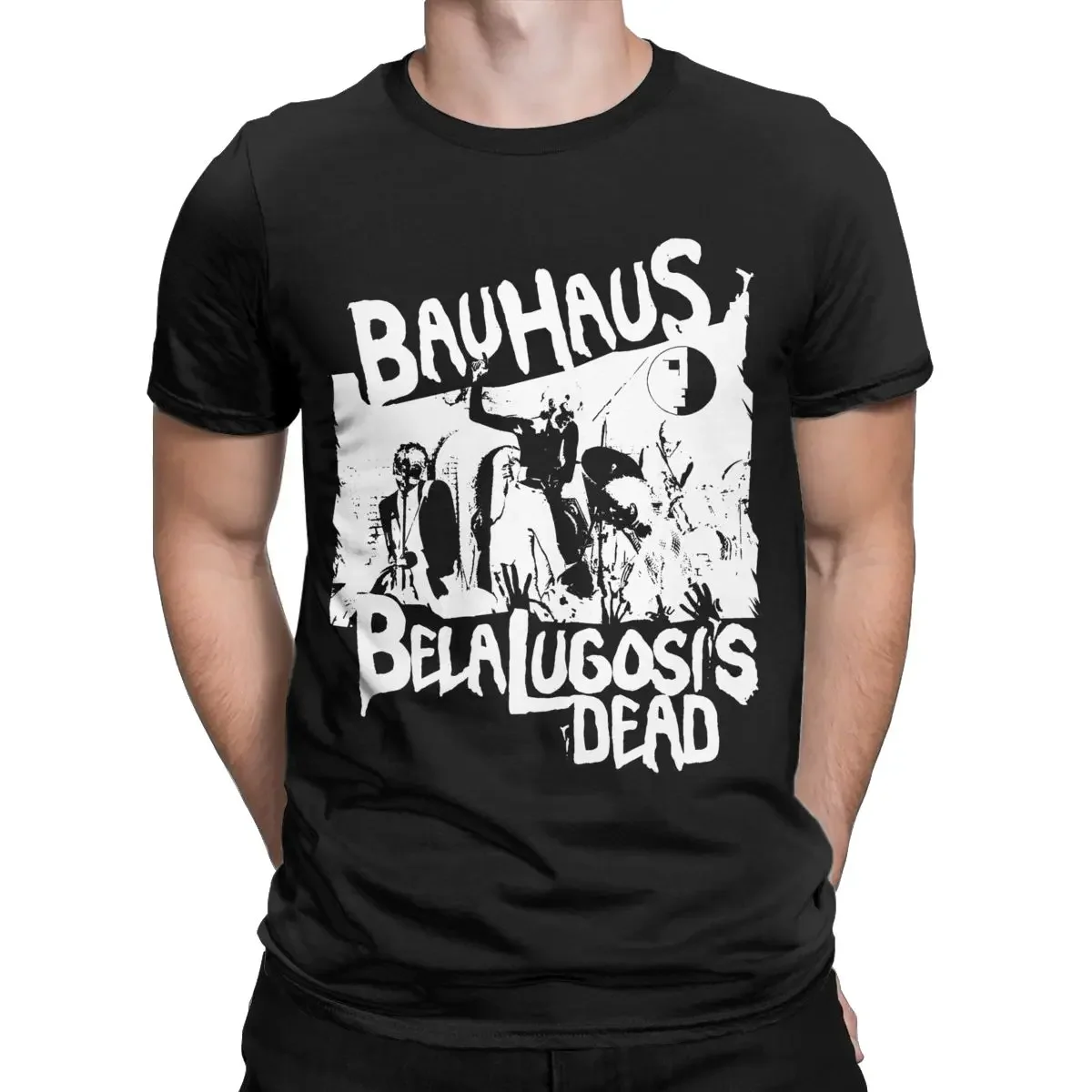 Martwe koszulki Bauhaus Bela Lugosi mężczyźni 100% bawełniane śmieszne koszulki z okrągłym dekoltem ubrania z krótkim rękawem 4XL 5XL