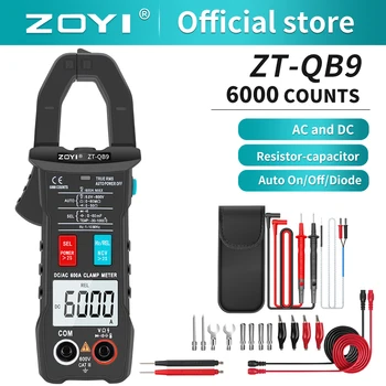 ZT-QB9 Digital clamp meter 600A smart clamp meter auto range LCD multimeter AC DC voltage current ammeter capacitor NCV temperature tester