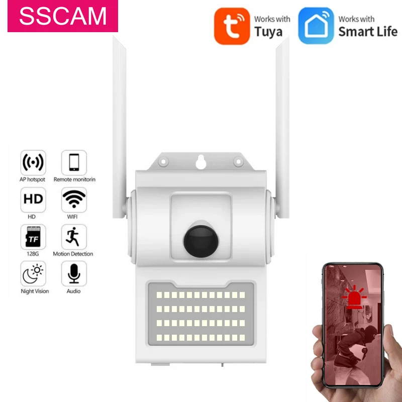 

Tuya WIFI Camera 1080P HD Bullet IP Camera Outdoor Wall Light Home Safety Protection CCTV Smart Camera with IR