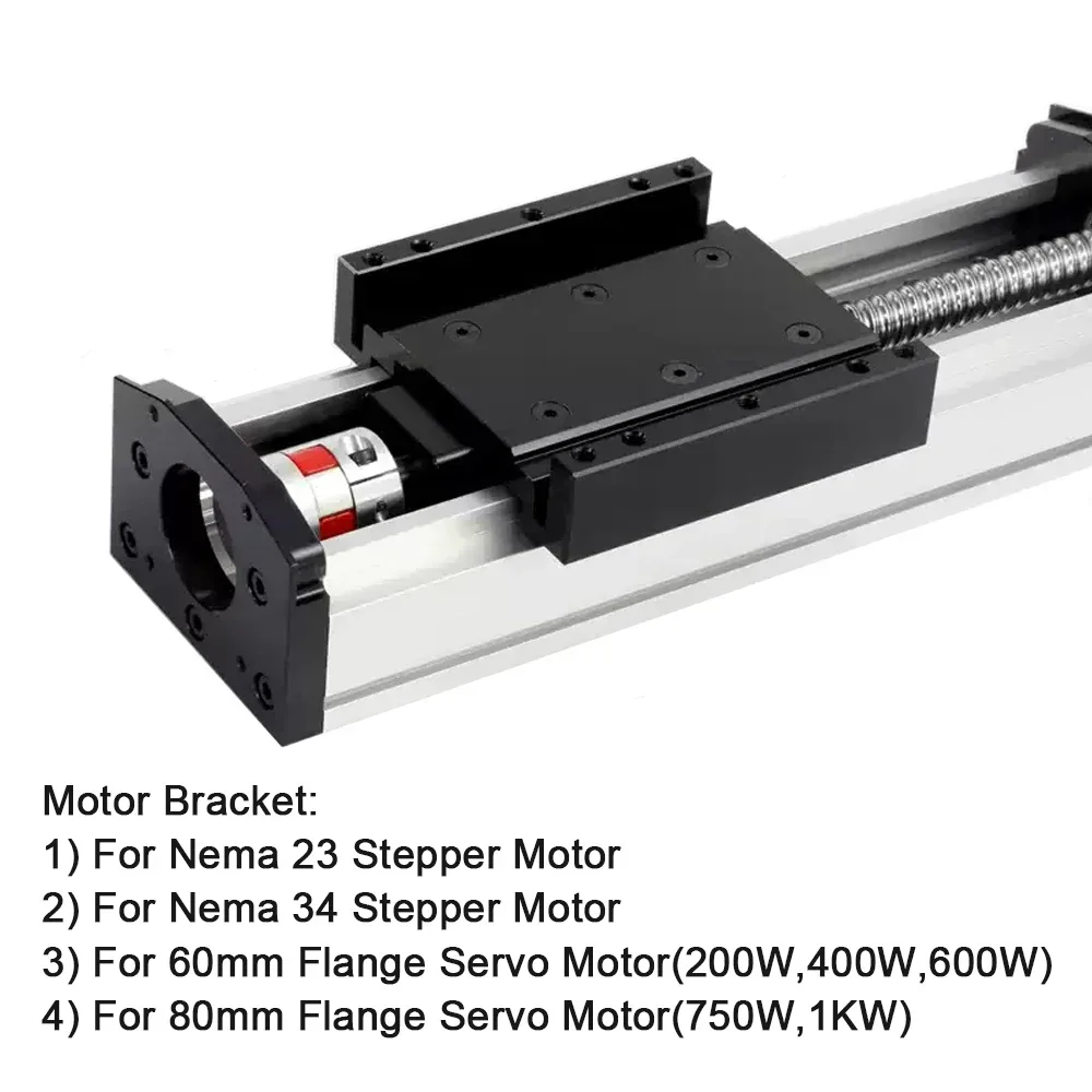 Fully Enclosed Linear Rail Guide Slide Stage Dust Cover 90mm Width 100-1500mm Stroke SFU1605 1610 For Nema 23 Stepper Motor