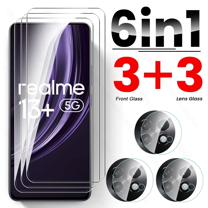 6 In 1 Tempered Glass Screen Protector for Realme13 Realme13+ Protective Glass Realme 13+ Realmi 13Plus 13 Plus 5G Camera Glass