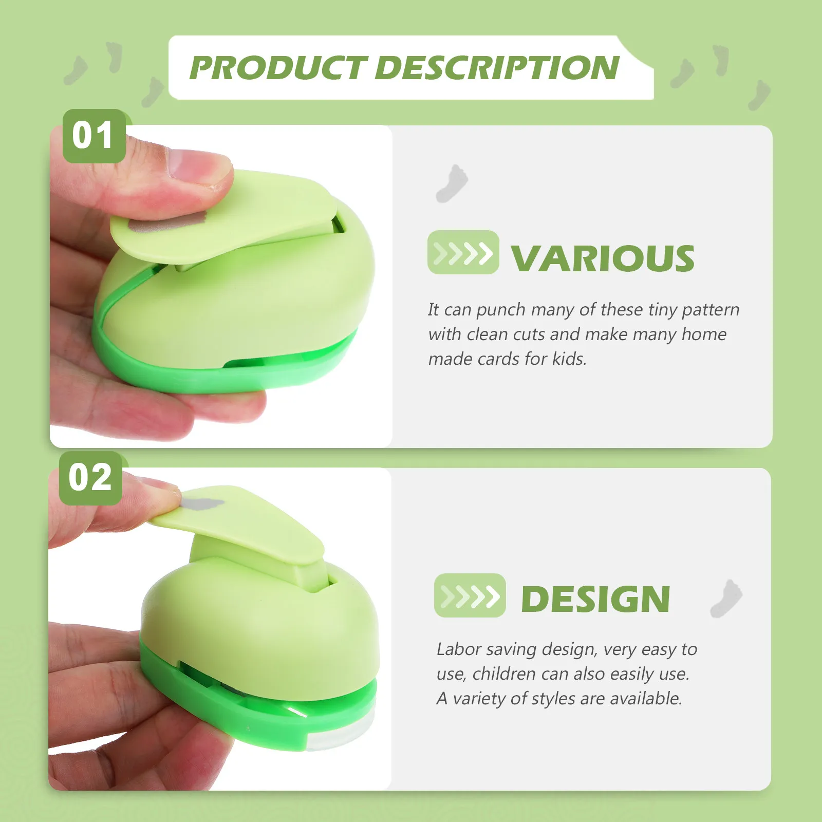 Plastic Paper Punch for DIY Crafts Scrapbooking Card Making Photo Album Decoration Kids Handmade Projects Clean Edge Hole