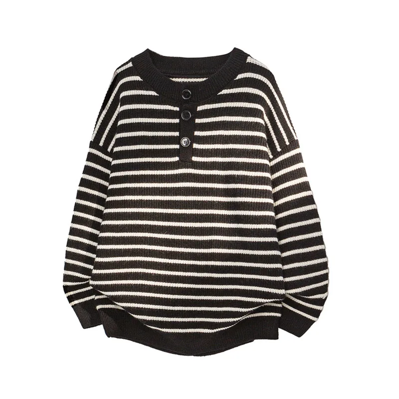 Winter Striped Sweater Men Warm Fashion Casual Knitted Pullover Men Korean Loose Long Sleeved Sweater Mens Jumper Clothes M-3XL