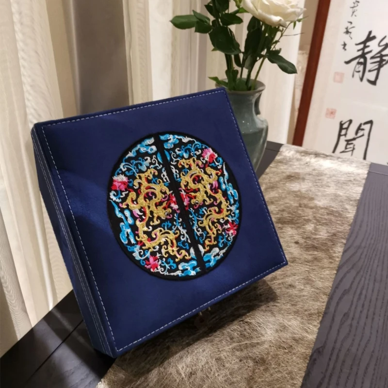 Chinese Jewelry Box Handmade Jewellery with Velvets Interior and Brass Lock Accessories Storage Container