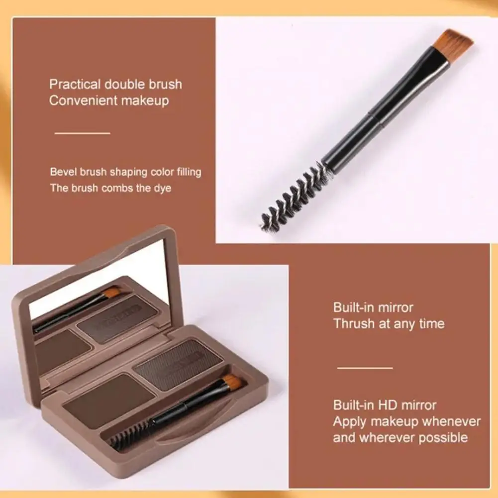 Tavolozza di polvere per sopracciglia impermeabile con pennello doppio colore naturale per sopracciglia trucco potenziatori cosmetici Shadow Lasting Brow Pig Z9P1