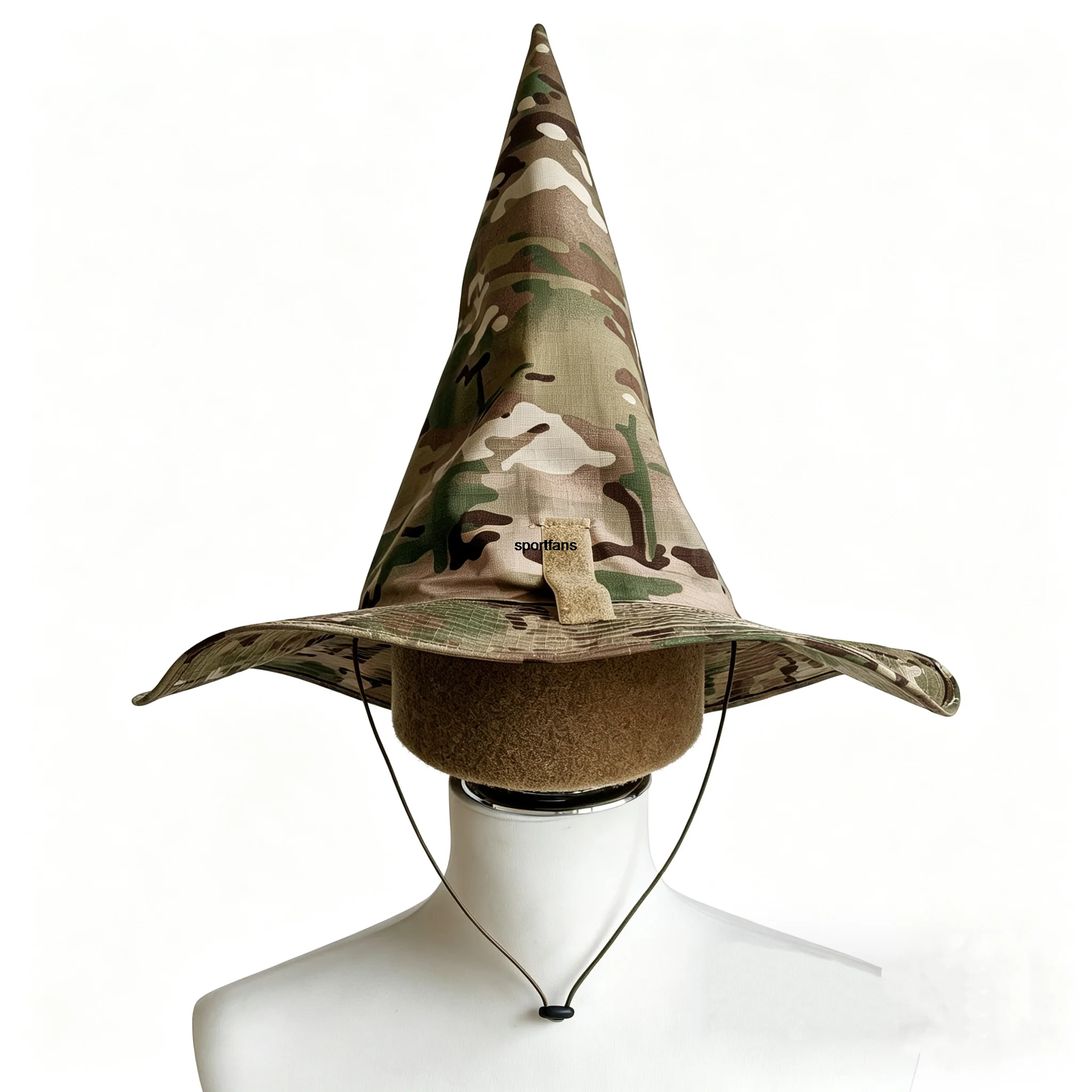 

Camo Tactical Witch Hat Unisex Large Brim Sun Protection Cap for Airsoft CS Hunting Outdoor Halloween Cosplay Breathable Sun Hat
