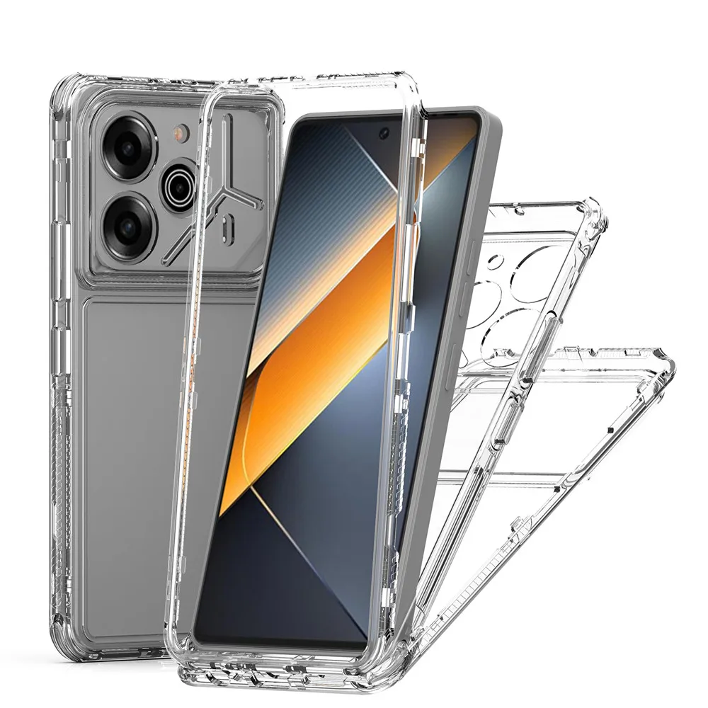 حافظة واقية للهاتف المحمول ، حافظة فاخرة لـ tecno pova 6 pro 5g pmma + tpu ، ثلاثة في واحد