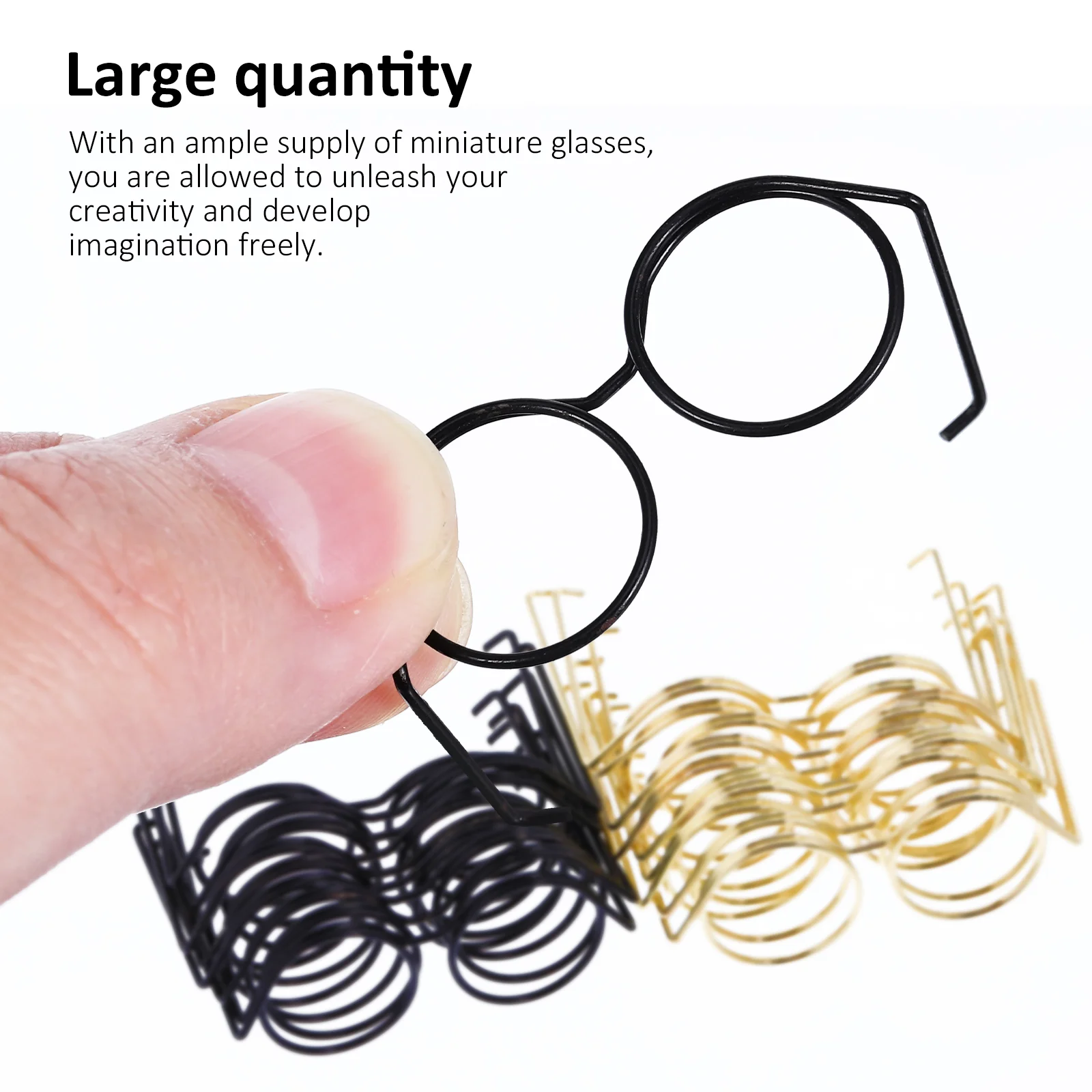 20 Pcs Wire Metal Glasses Miniature Eyeglasse Rim for Crafts Pets Eyeglasses Dolls Costume