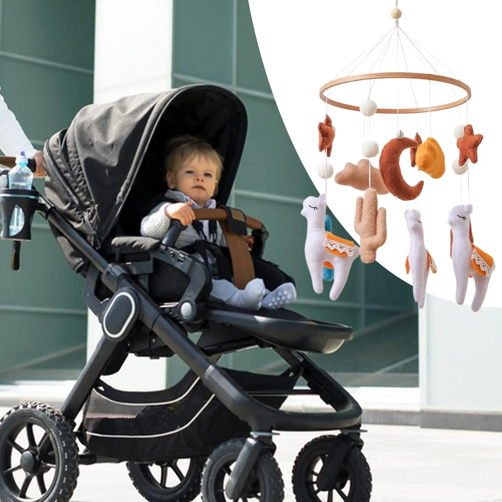 Crib Mobile For Kids Adjustable Cute Sheep Shape Rotating Entertainment Toy Sheep Shape Crib Mobile For Decoration House Indoor