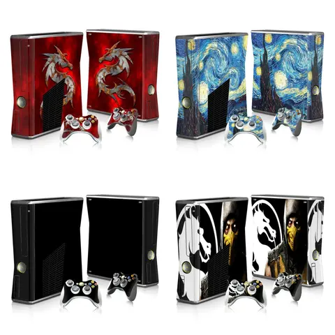 Custom Design Skin Sticker for Xbox 360 Slim Consoel and 2 Controllers Decal Vinyl for Xbox 360 Slim Skins Sticker