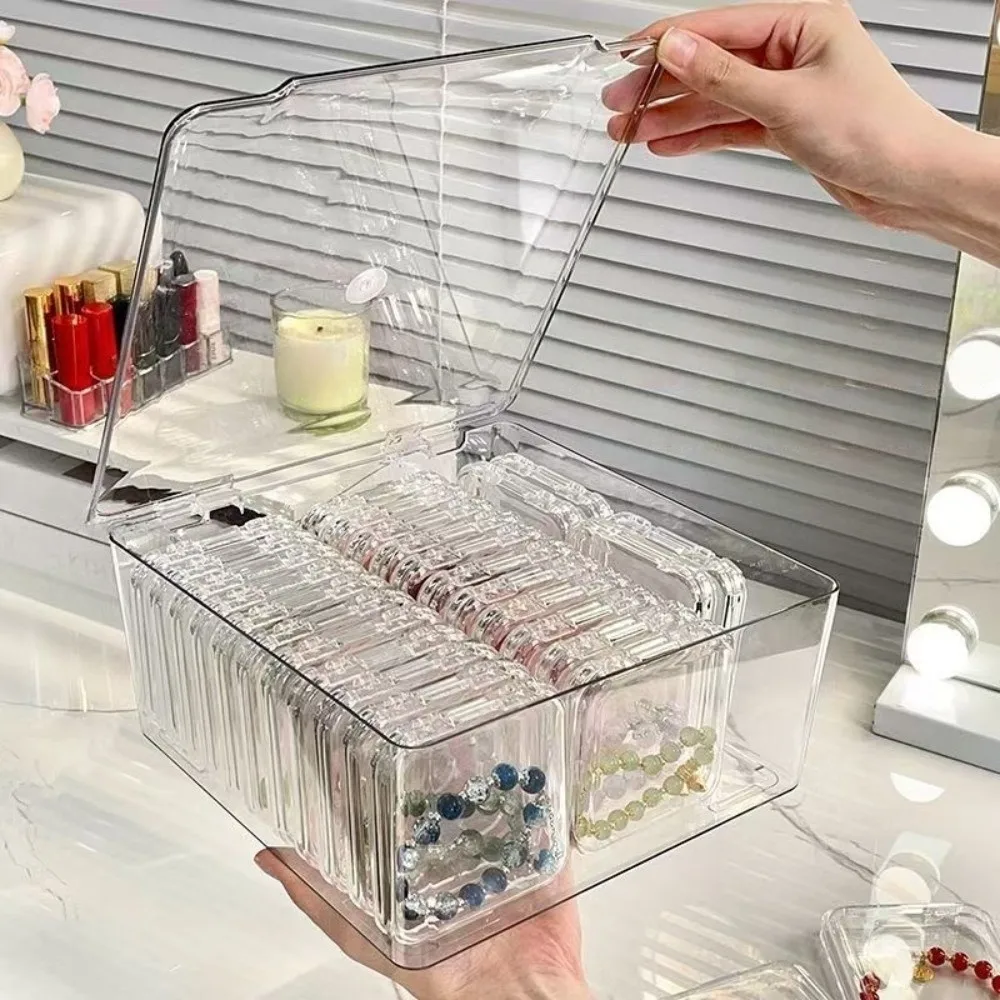 26 قطعة مع غطاء صندوق سوار Wenwan مضاد للأكسدة والغبار صندوق تخزين فني للأظافر صندوق مختوم من الأكريليك المربع الشفاف #5