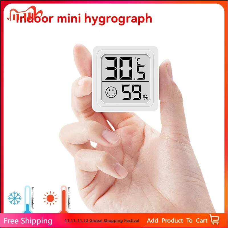 

2025 New Mini LCD Digital Thermometer Hygrometer Indoor Room Temperature Humidity Meter Sensor Gauge Weather Station