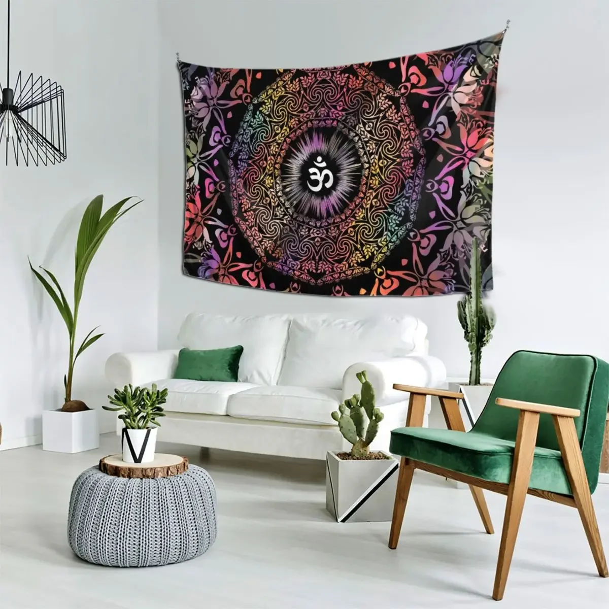 Mandala om/zen yoga hippie meditação mandala tapeçaria arte mural casa e conforto decoração tapeçaria