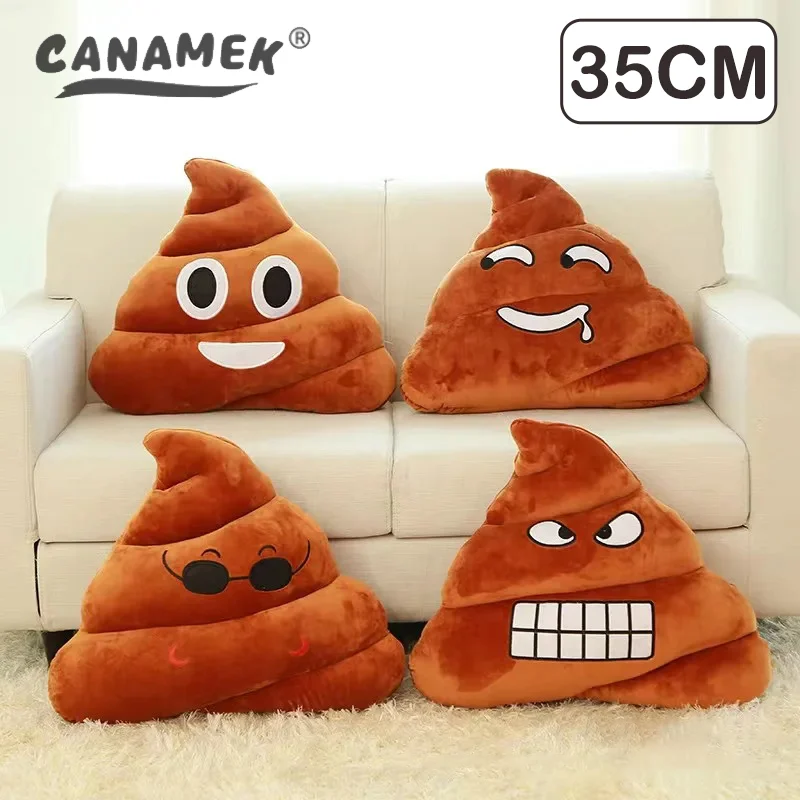 35cm Funny Poop Cushion Plush Pillow Cute Face Expression Shit Doll Stuffed Toy Soft Plush Toy Home Decor Gift Birthday Gift